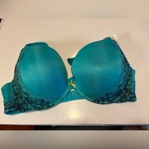 Cacique Teal and Black Lace Bra
